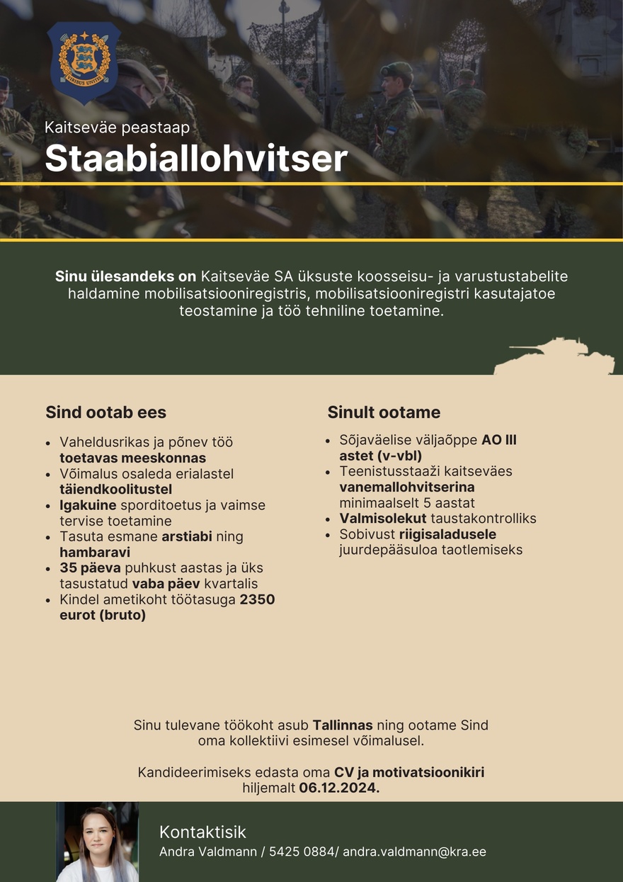 Kaitseväe peastaap Staabiallohvitser