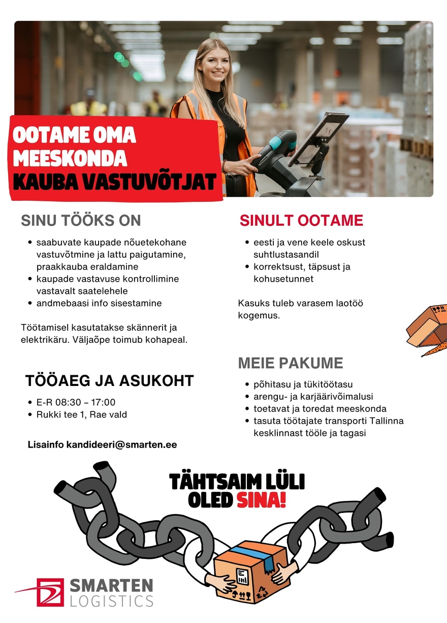 AS Smarten Logistics Kauba vastuvõtja Rukki