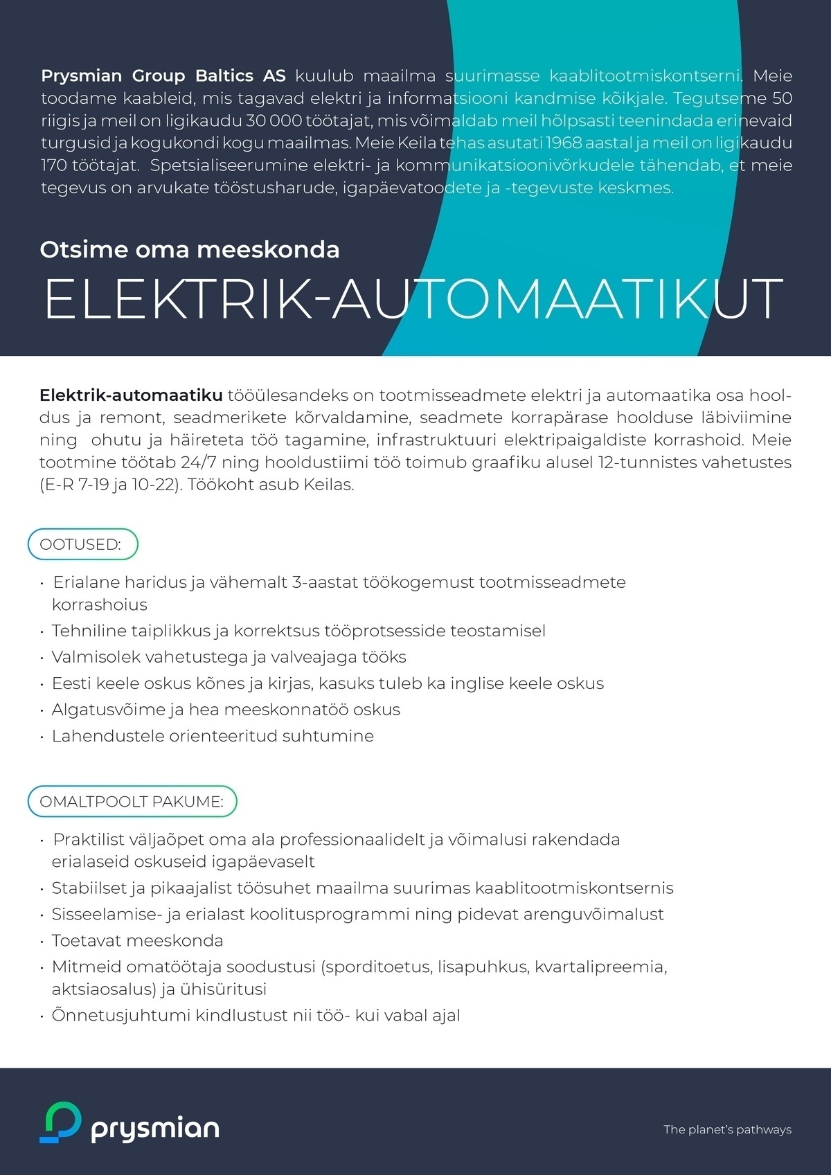 Prysmian Group Baltics AS Elektrik-automaatik