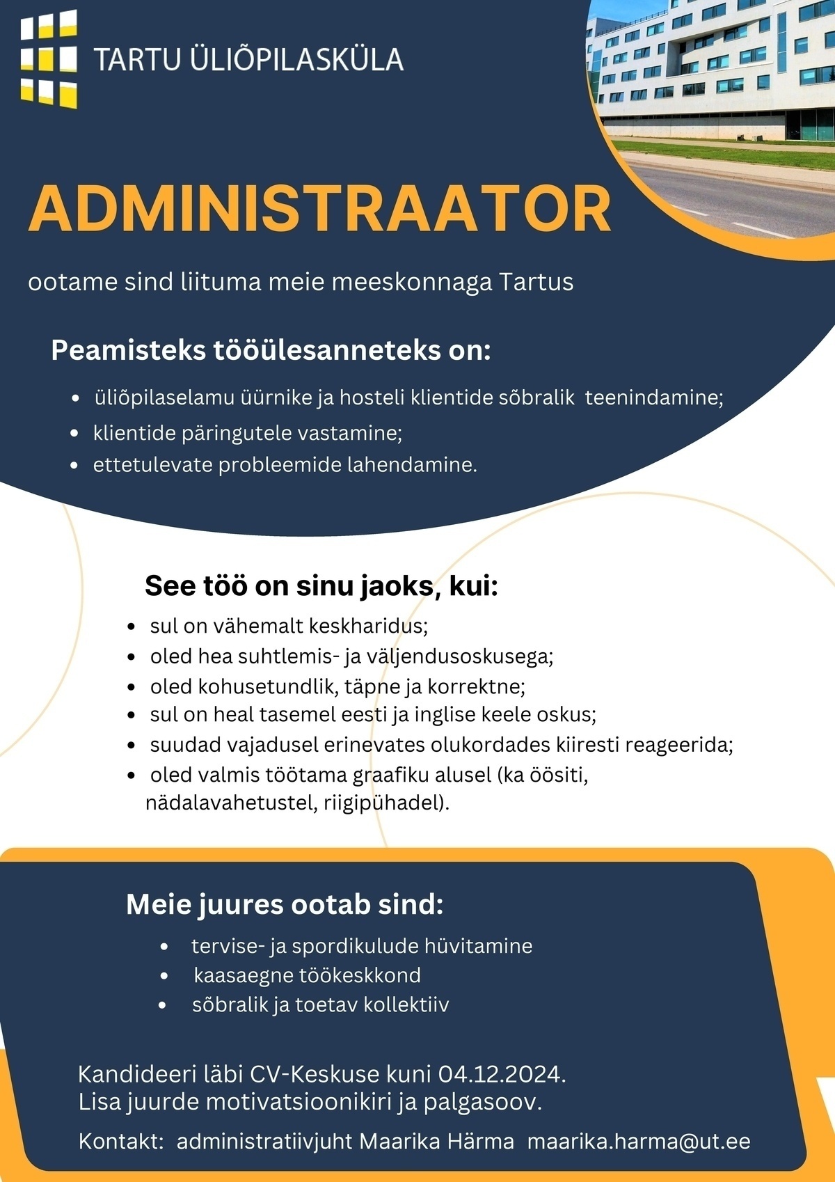 MTÜ Tartu Üliõpilasküla Administraator