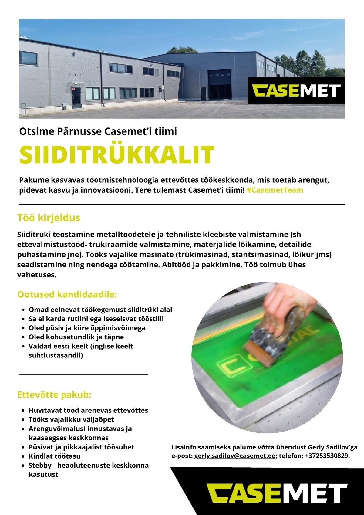 Casemet OÜ Siiditrükkal