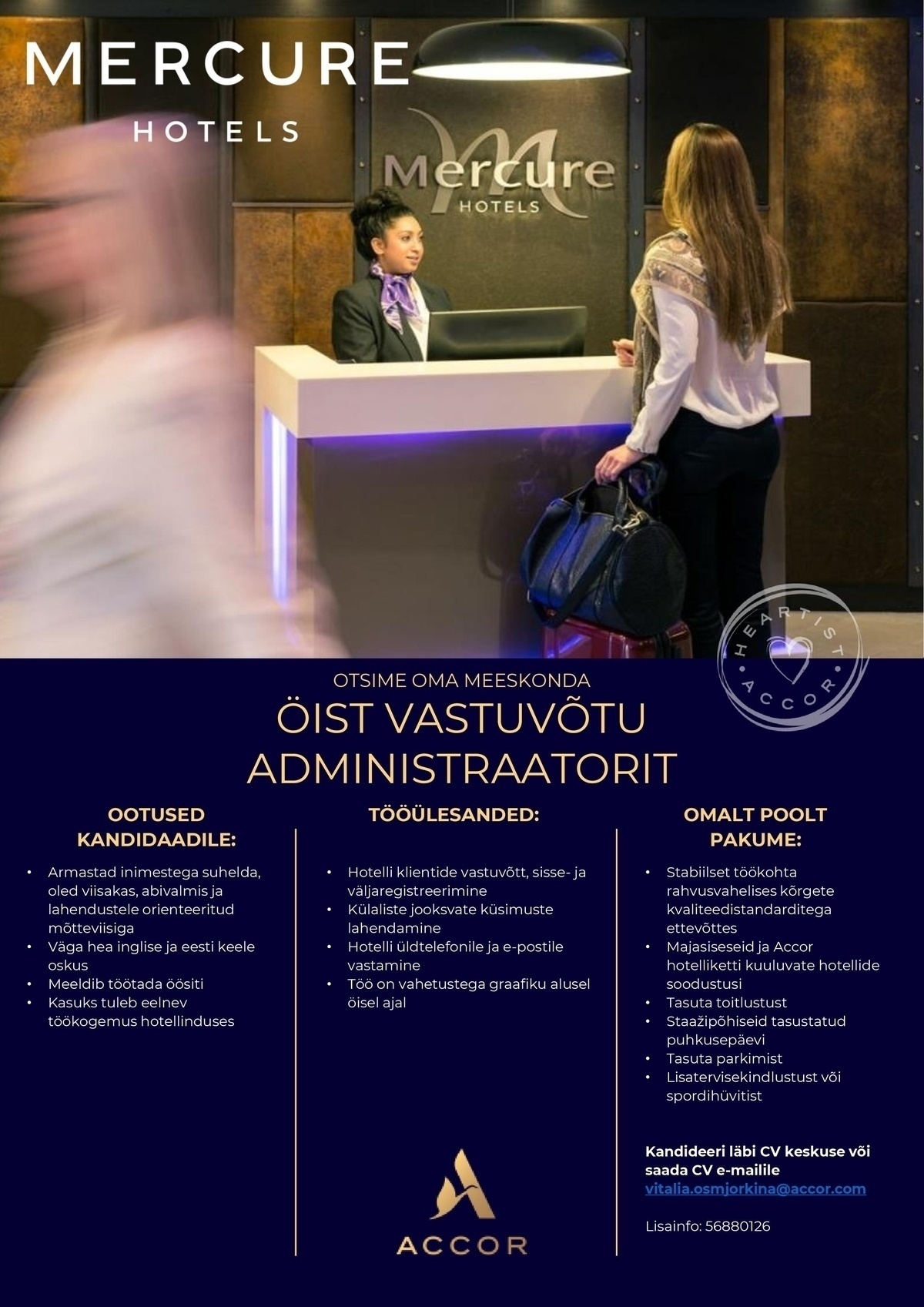 Mercure Tallinn (Airport Hotel OP OÜ) Öine vastuvõtu administraator