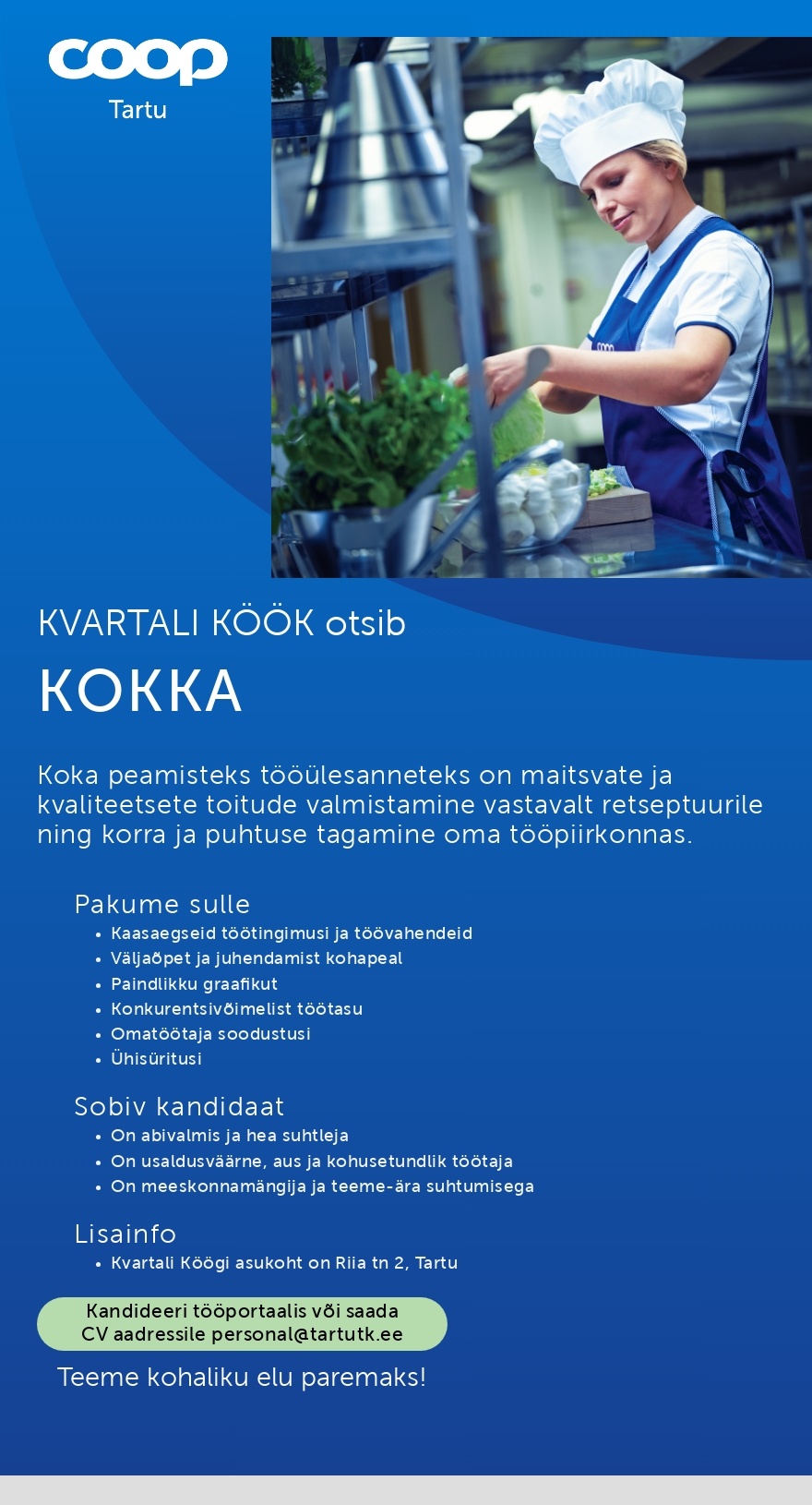 Tartu Tarbijate Kooperatiiv TÜH Kokk (Coop Tartu Kvartali köök)