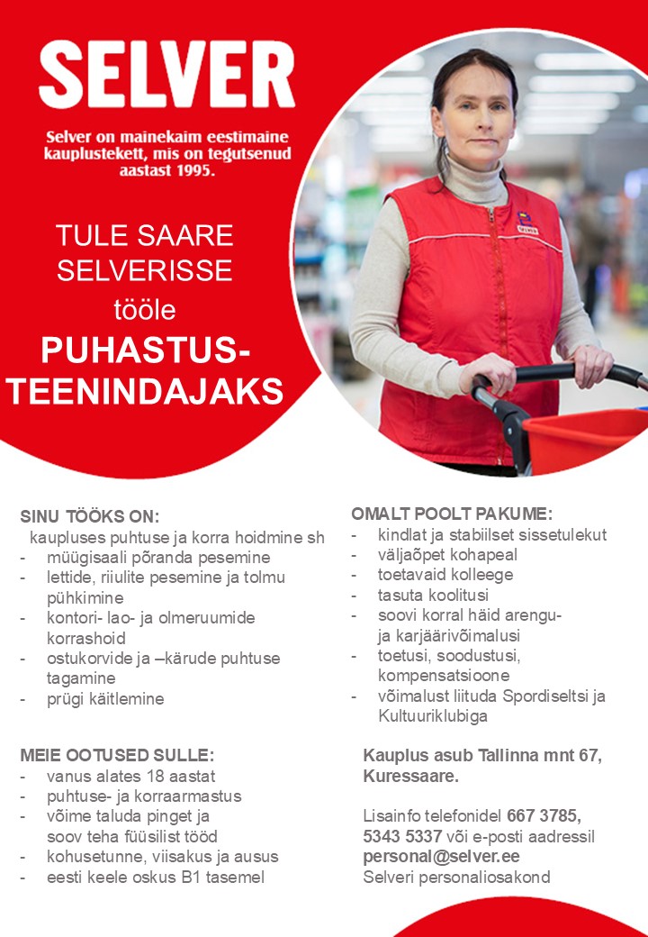 Selver Puhastusteenindaja Saare Selveris