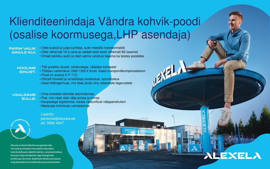 AS Alexela Klienditeenindaja Vändra kohvik-poodi (LHP asendaja)