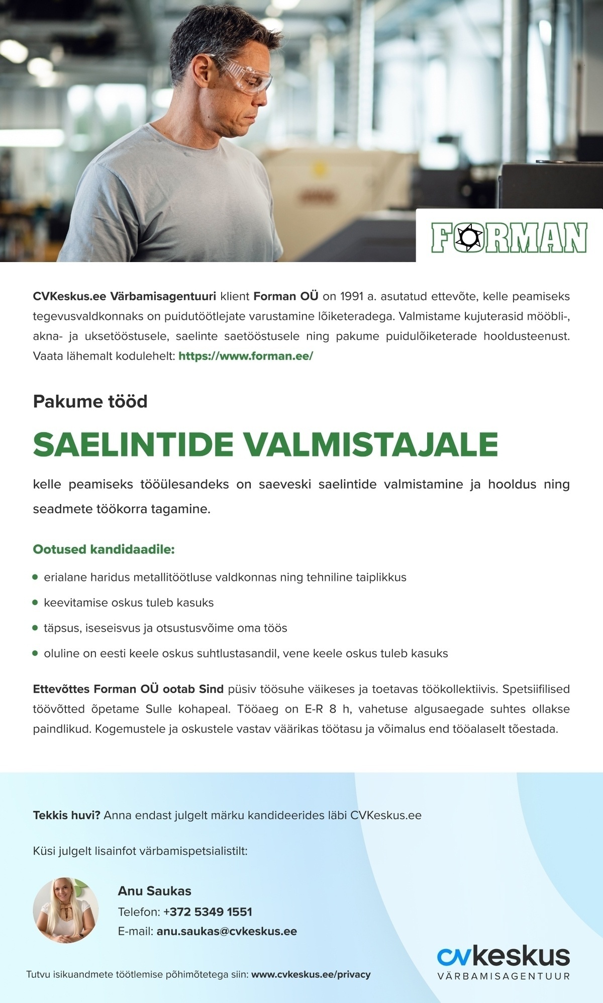 Forman OÜ SAELINTIDE VALMISTAJA