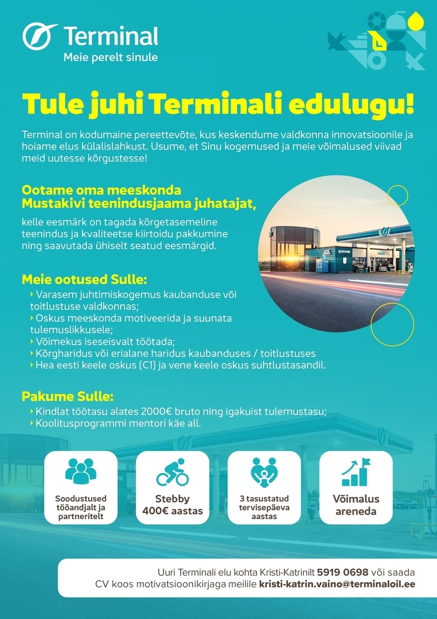 AS Terminal Mustakivi teenindusjaama juhataja