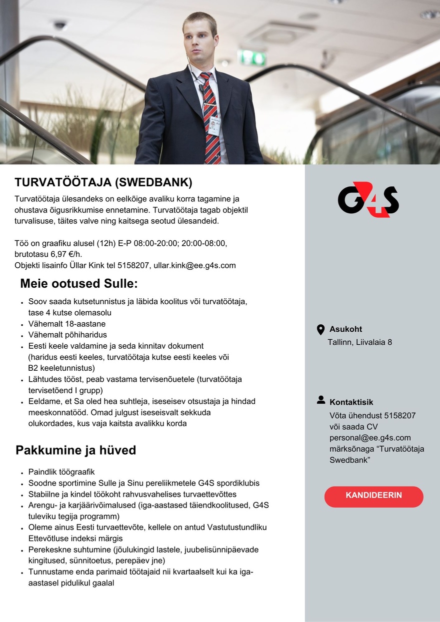 AS G4S Eesti Turvatöötaja (Swedbank)