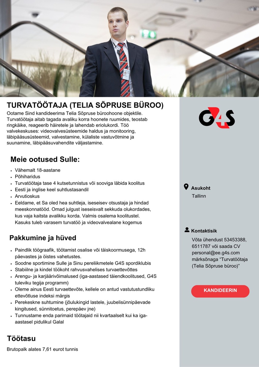 AS G4S Eesti Turvatöötaja (Telia Sõpruse büroo)