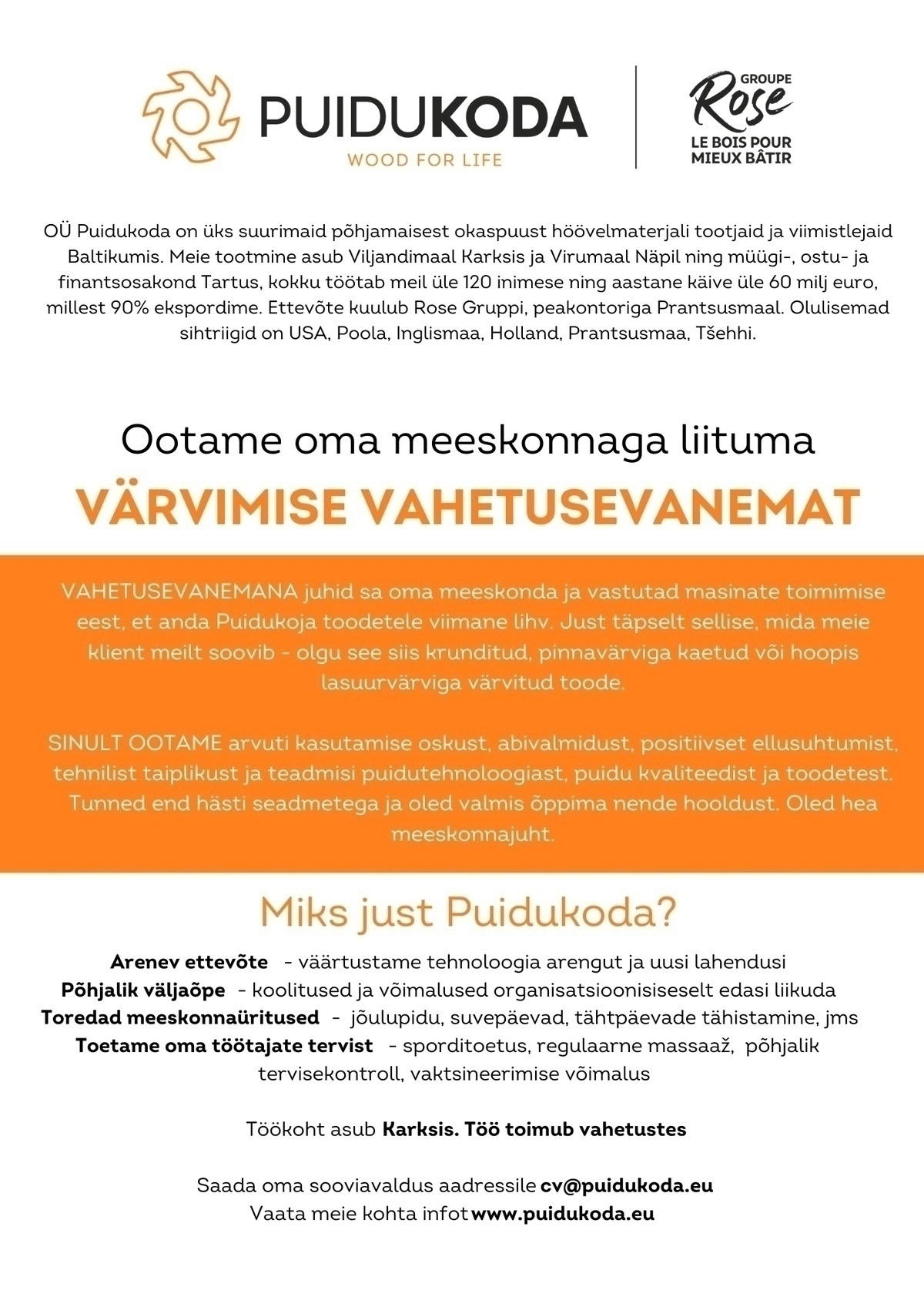 PUIDUKODA OÜ Vahetusevanem