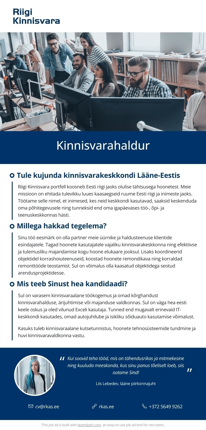 Riigi Kinnisvara AS Lääne-Eesti kinnisvarahaldur