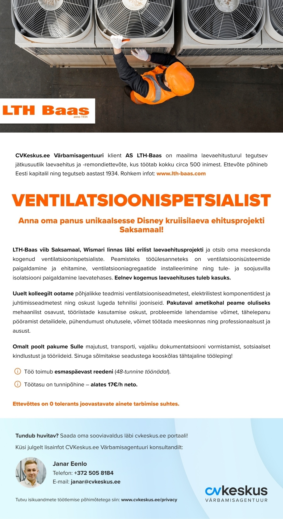 AS LTH-Baas VENTILATSIOONISPETSIALIST LAEVATEHASESSE