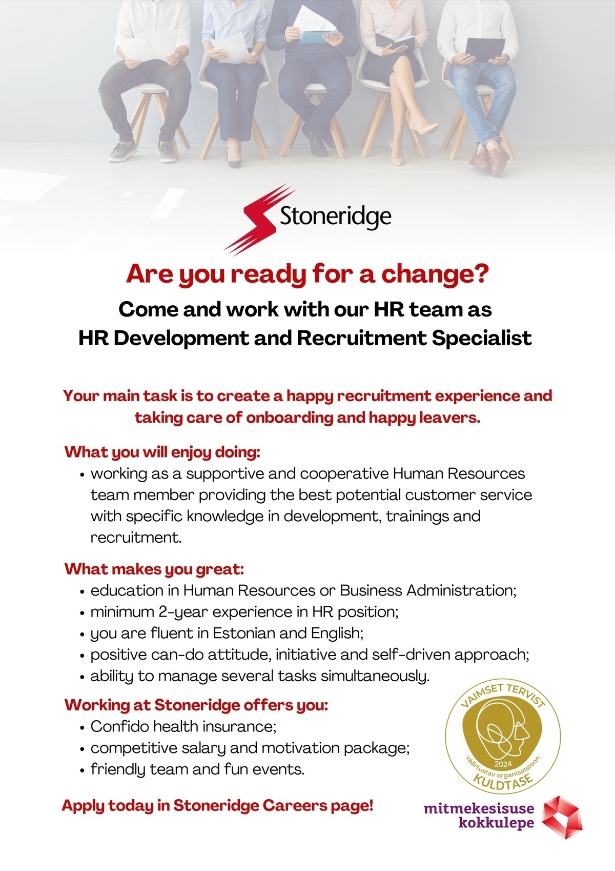 Stoneridge Electronics AS HR Development and Recruitment Specialist