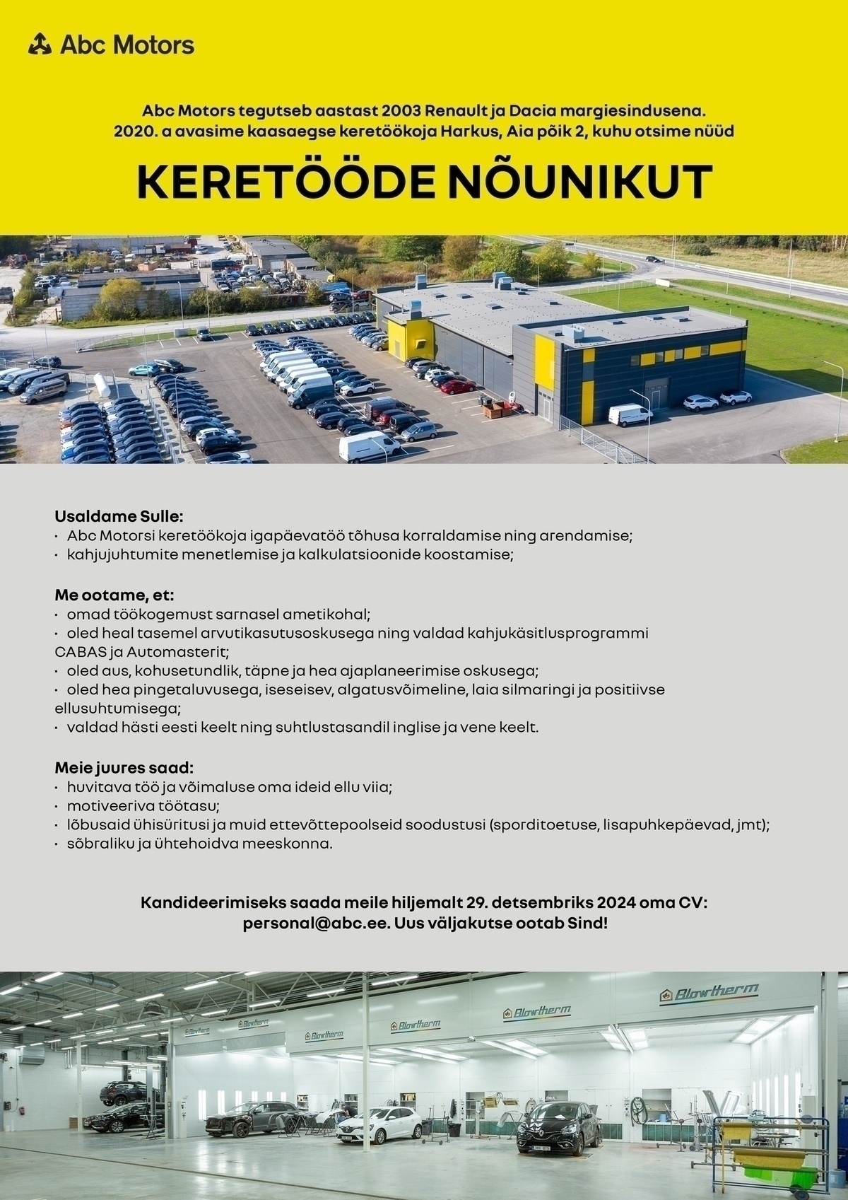 ABC MOTORS AS Keretööde nõunik