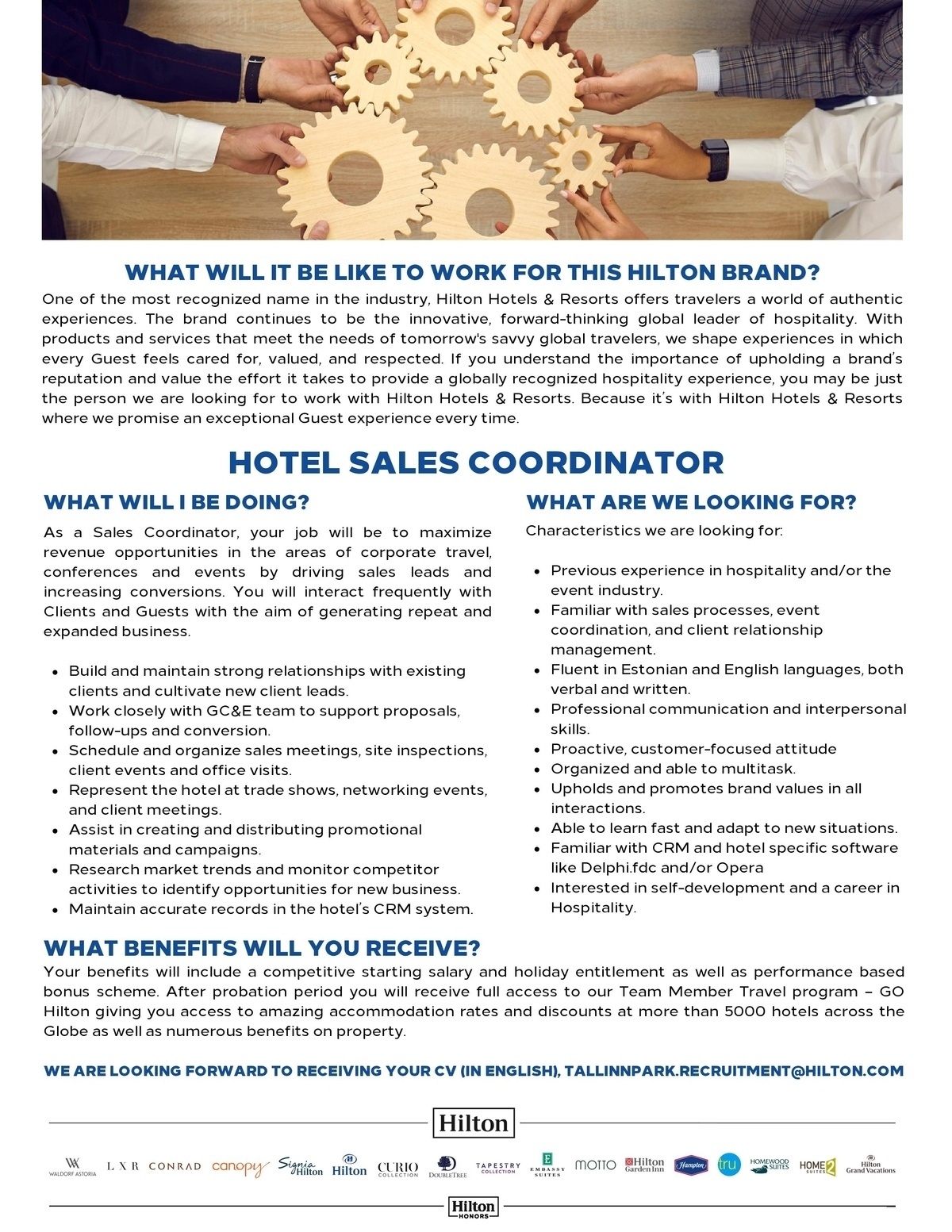 Hilton Tallinn Park Hotel Sales Coordinator