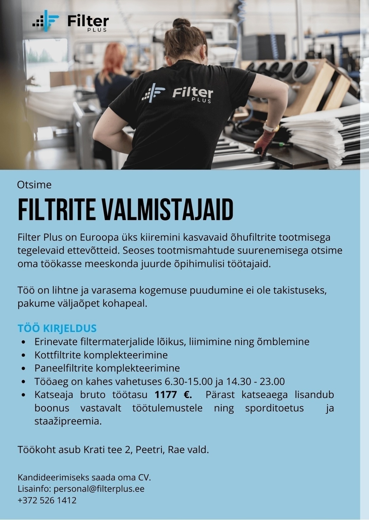 Filter Plus OÜ Filtrite valmistaja