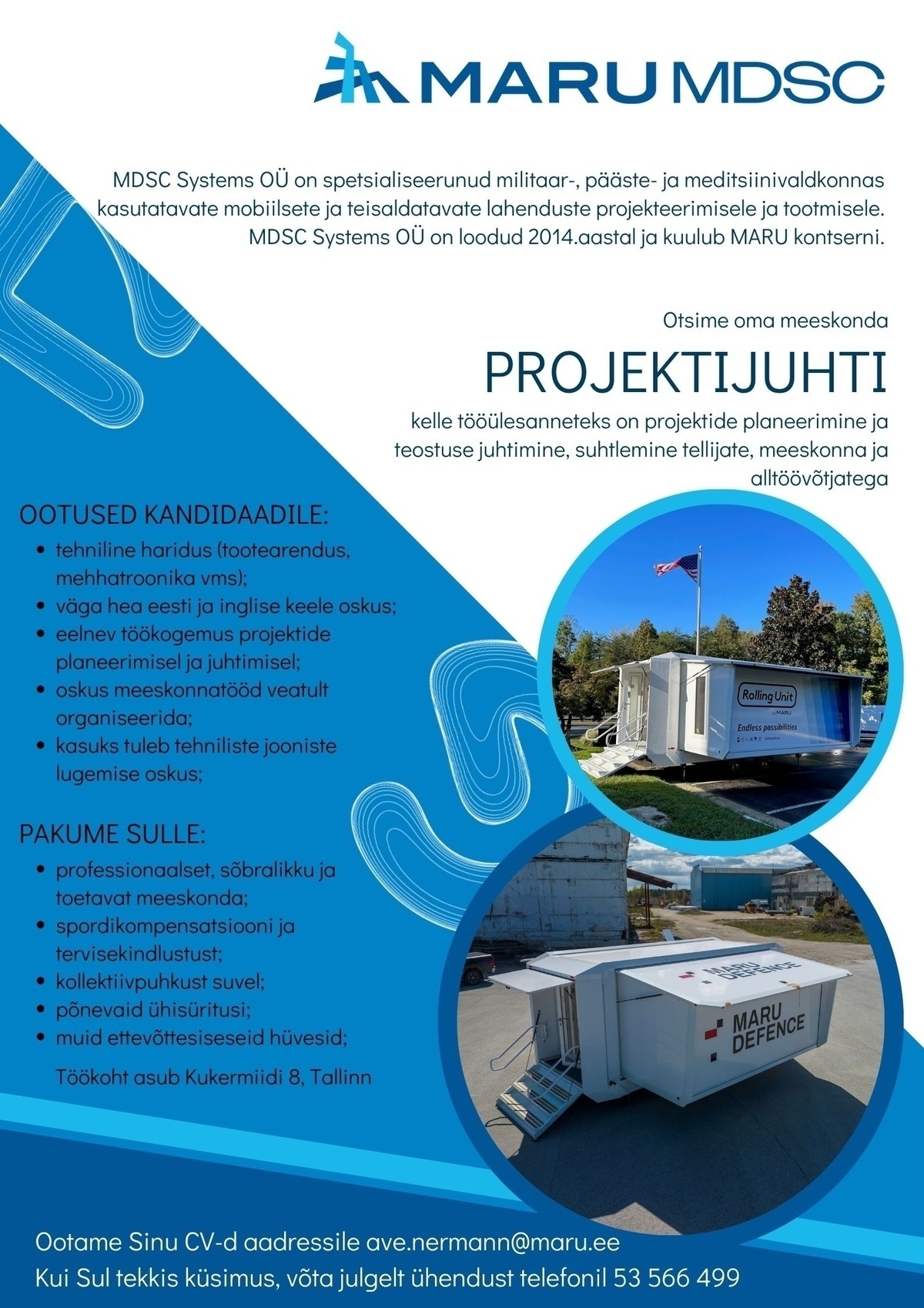 MDSC SYSTEMS OÜ PROJEKTIJUHT