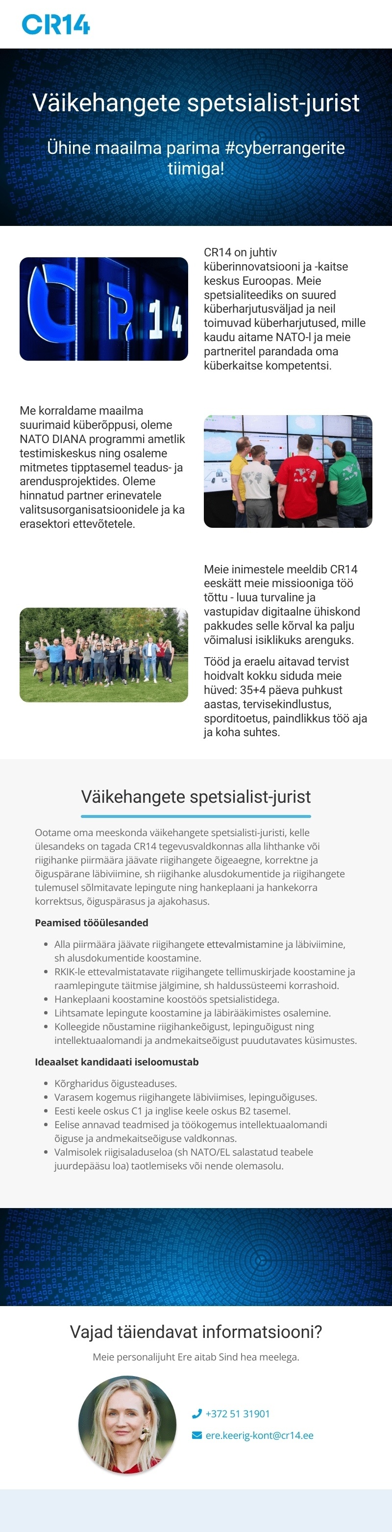 CR14 SA Väikehangete spetsialist-jurist