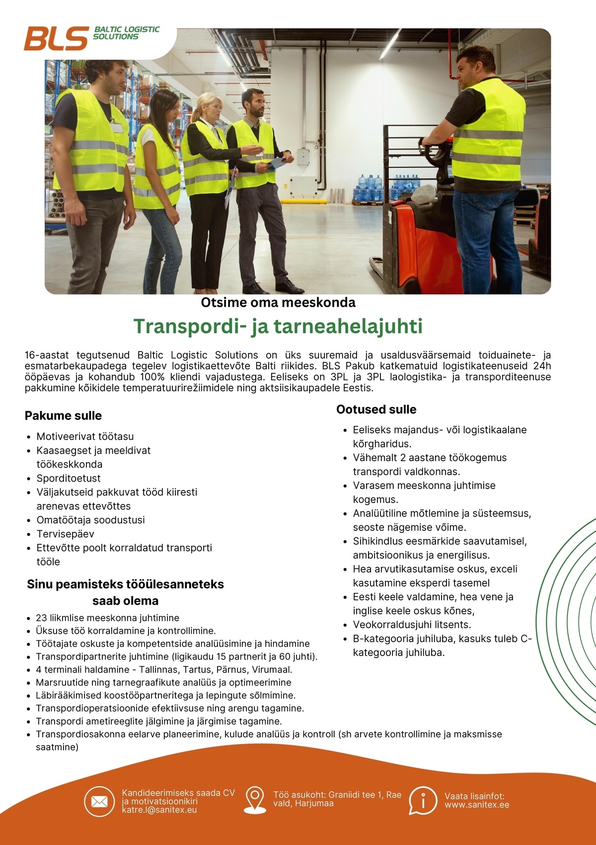 BALTIC LOGISTIC SOLUTIONS OÜ Transpordi- ja tarneaheajuht