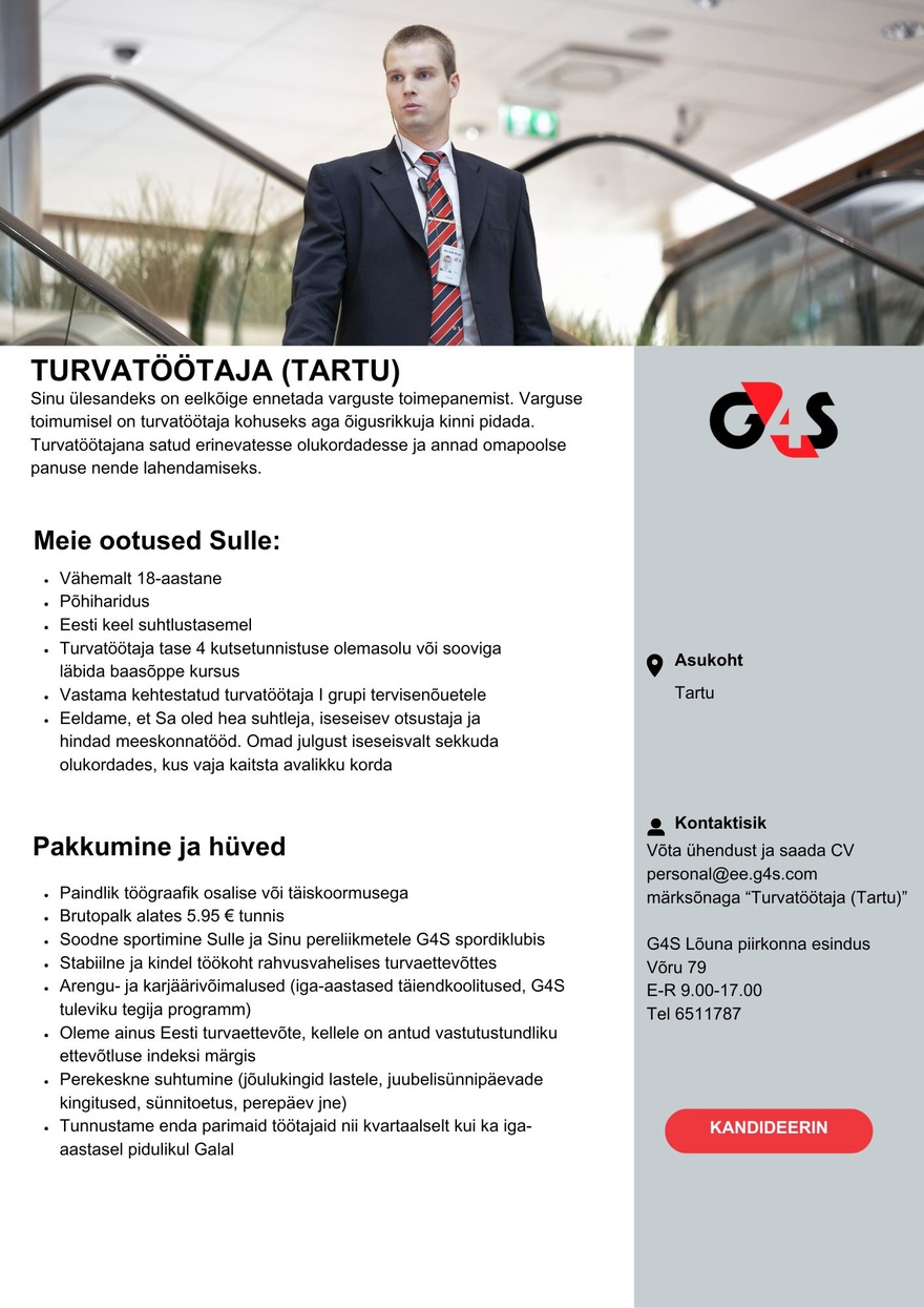 AS G4S Eesti Turvatöötaja (Tartu)