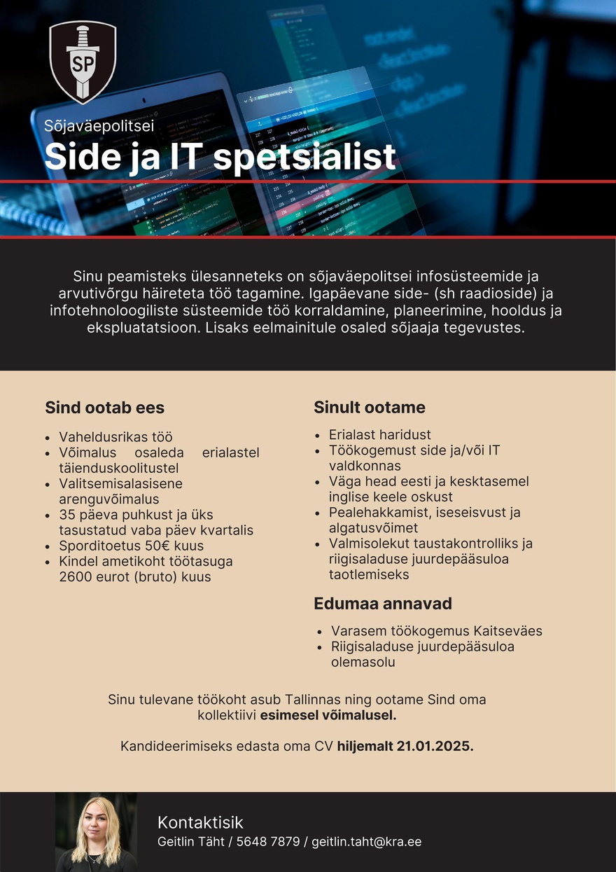 Sõjaväepolitsei Side ja IT spetsialist