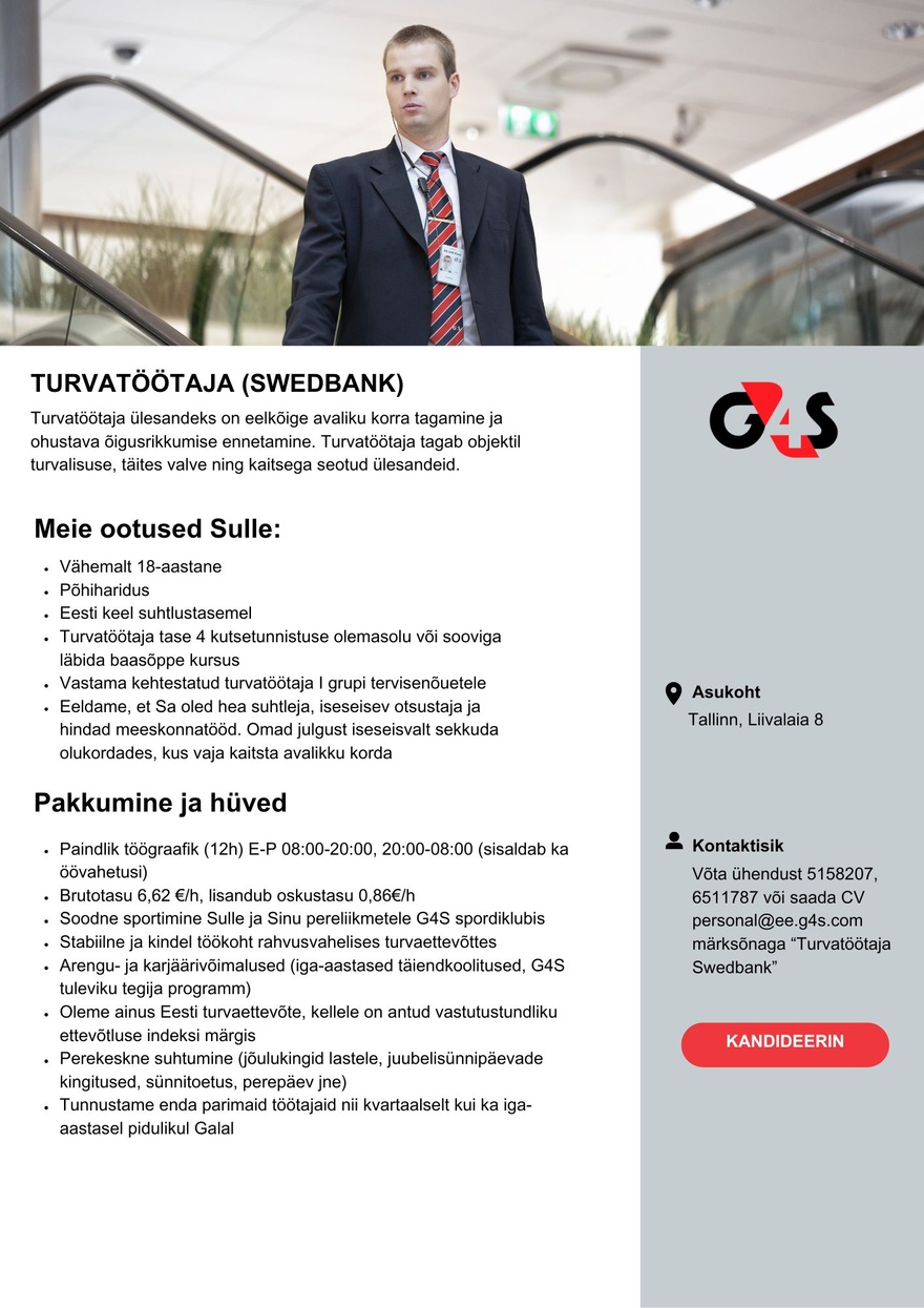 AS G4S Eesti Turvatöötaja (Swedbank)