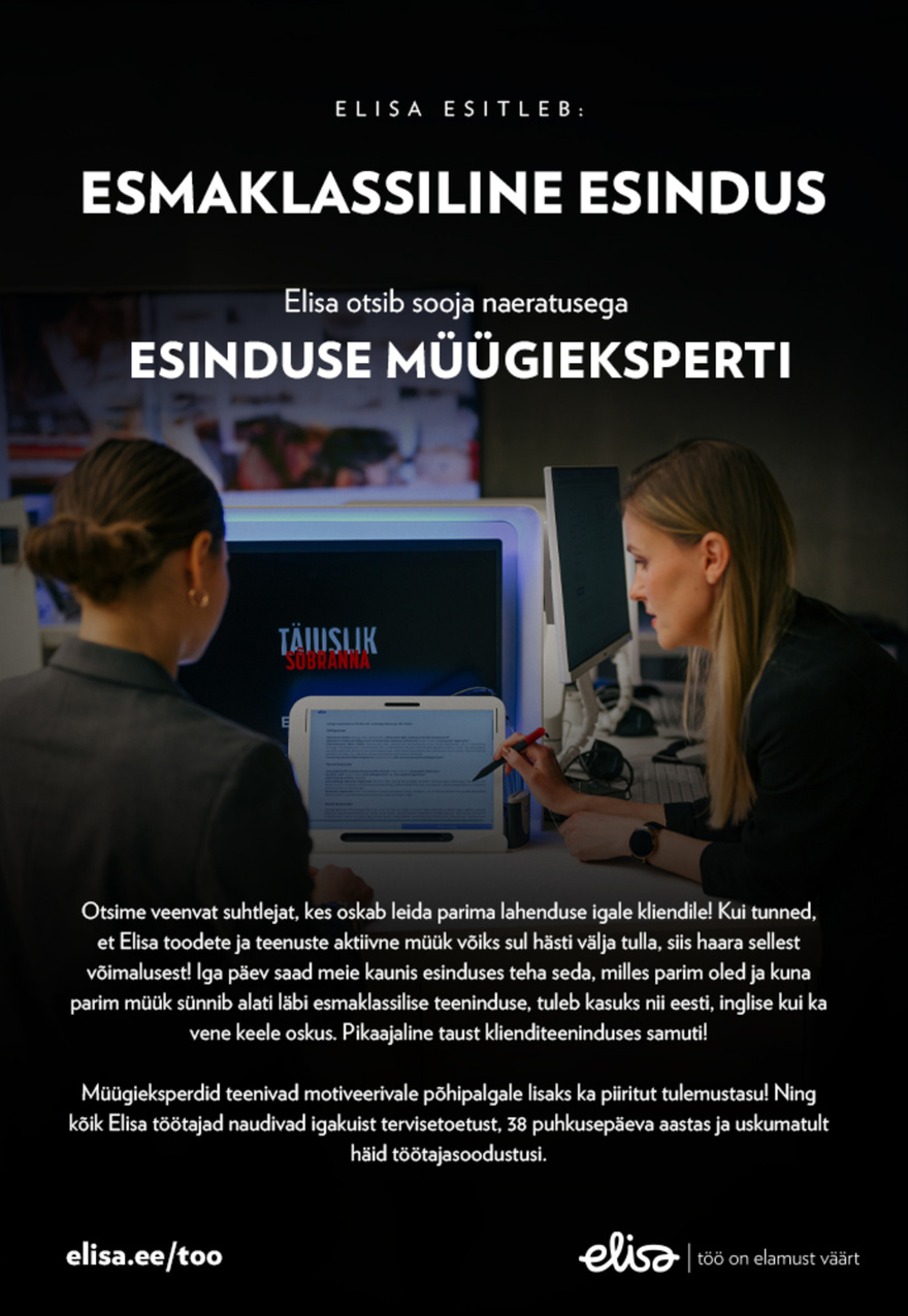 Elisa Eesti AS ESINDUSE MÜÜGIEKSPERT