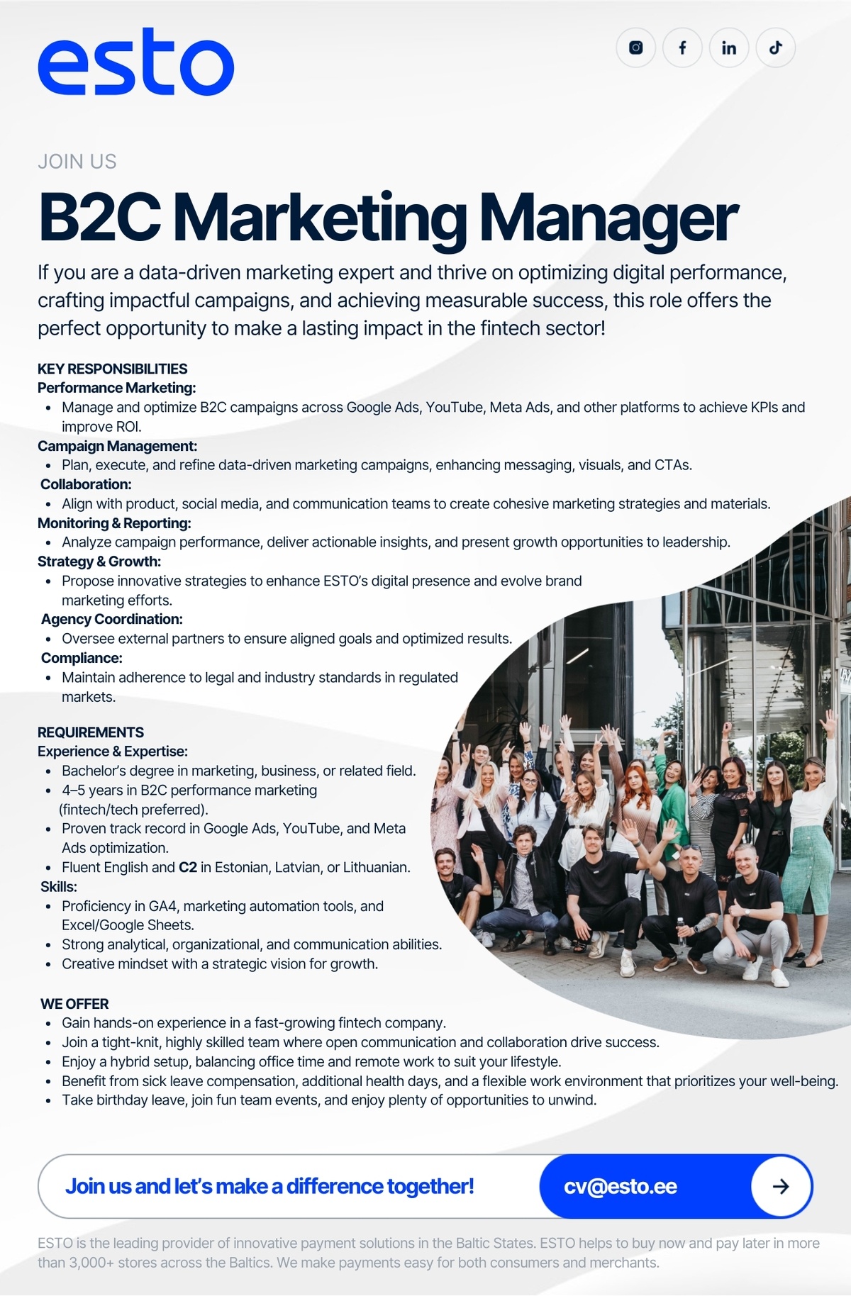 ESTO AS B2C Marketing Manager