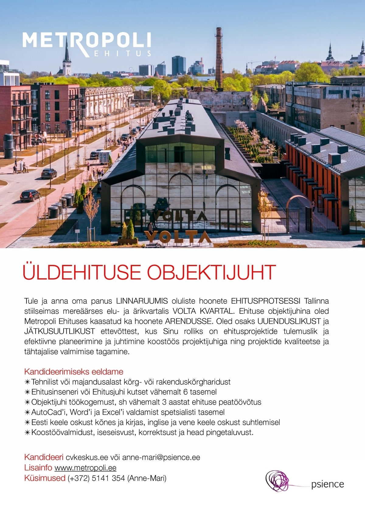 Metropoli Ehitus Üldehituse objektijuht