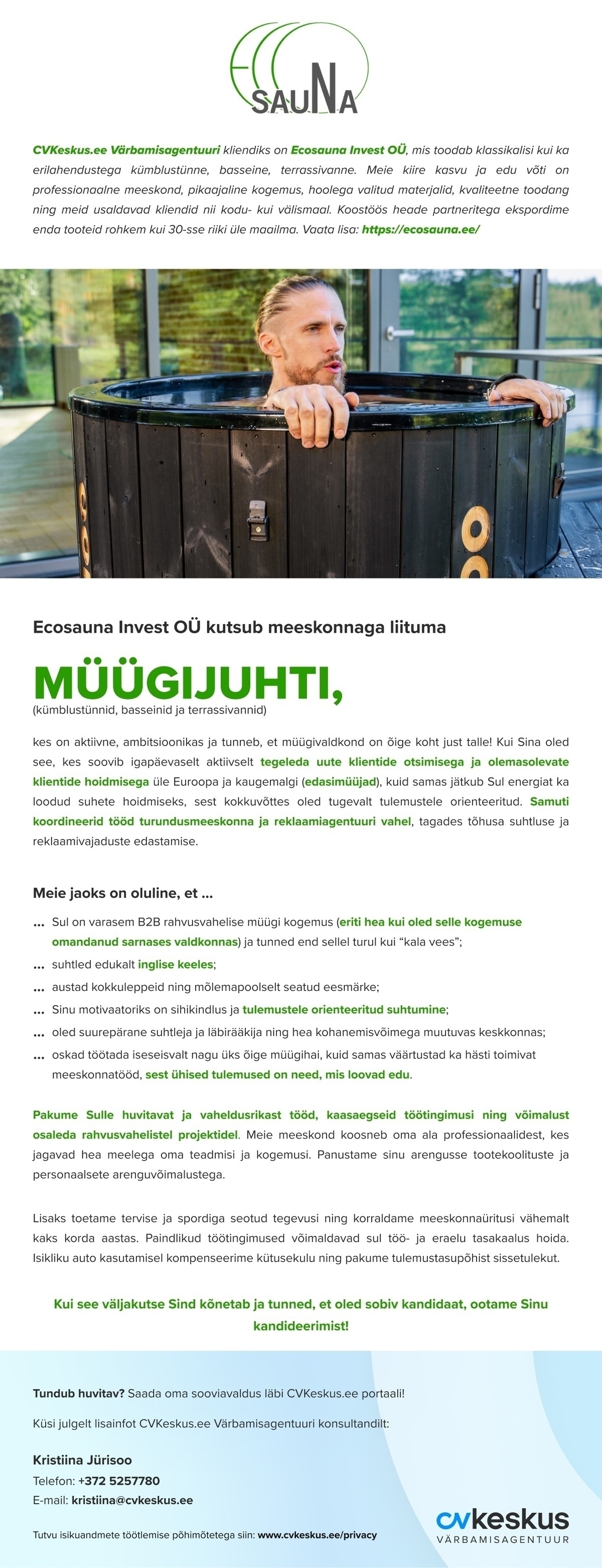 Ecosauna Invest OÜ MÜÜGIJUHT