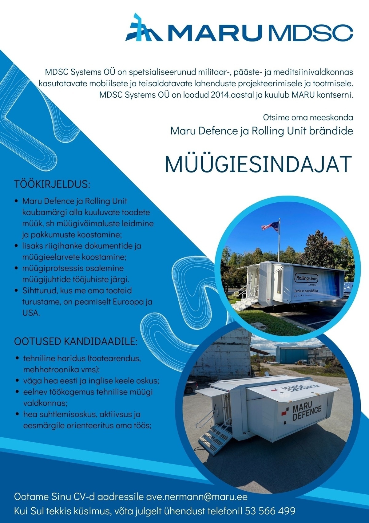 MDSC SYSTEMS OÜ MÜÜGIESINDAJA