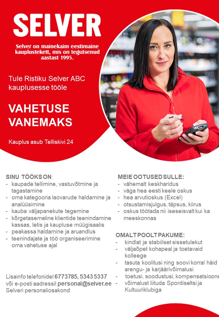 Põhja-Eesti Vahetuse vanem Ristiku Selver ABC-s