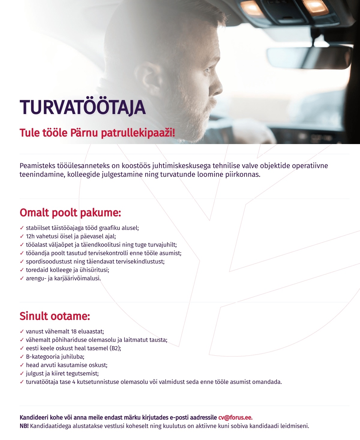Forus Security AS Turvatöötaja Pärnu Patrullekipaažis