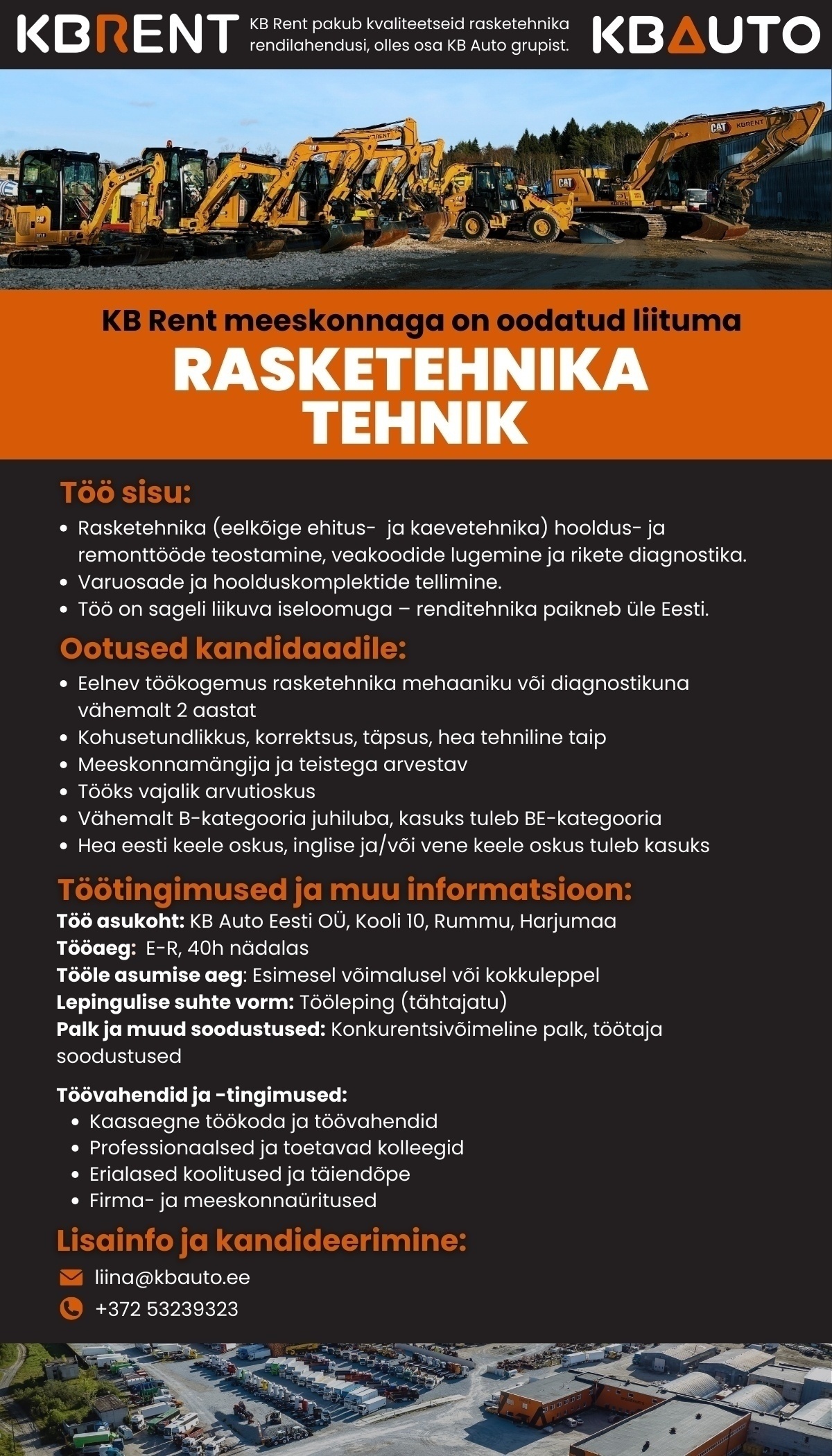 KB AUTO EESTI OÜ Renditehnika tehnik (rasketehnika)