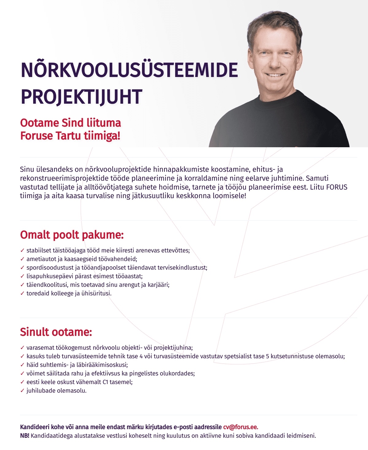 Forus Security AS Nõrkvoolusüsteemide projektijuht