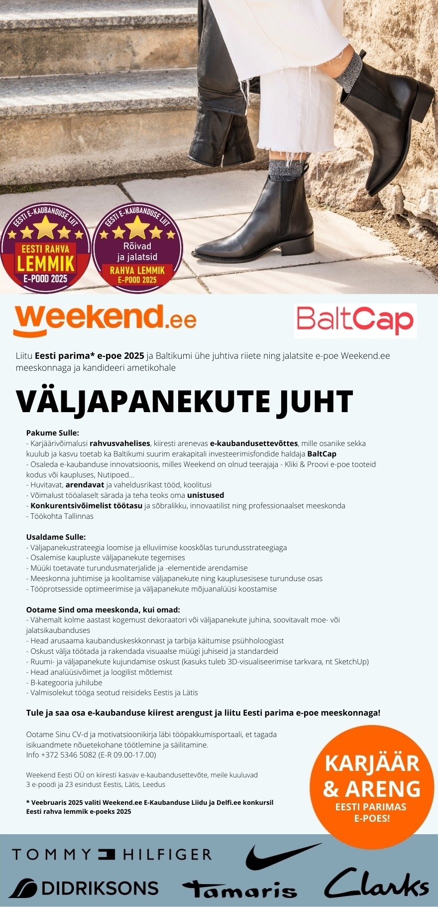 Weekend Eesti OÜ HUVITAV TÖÖ & ARENG - VÄLJAPANEKUTE JUHT Eesti parimas e-poes 2025