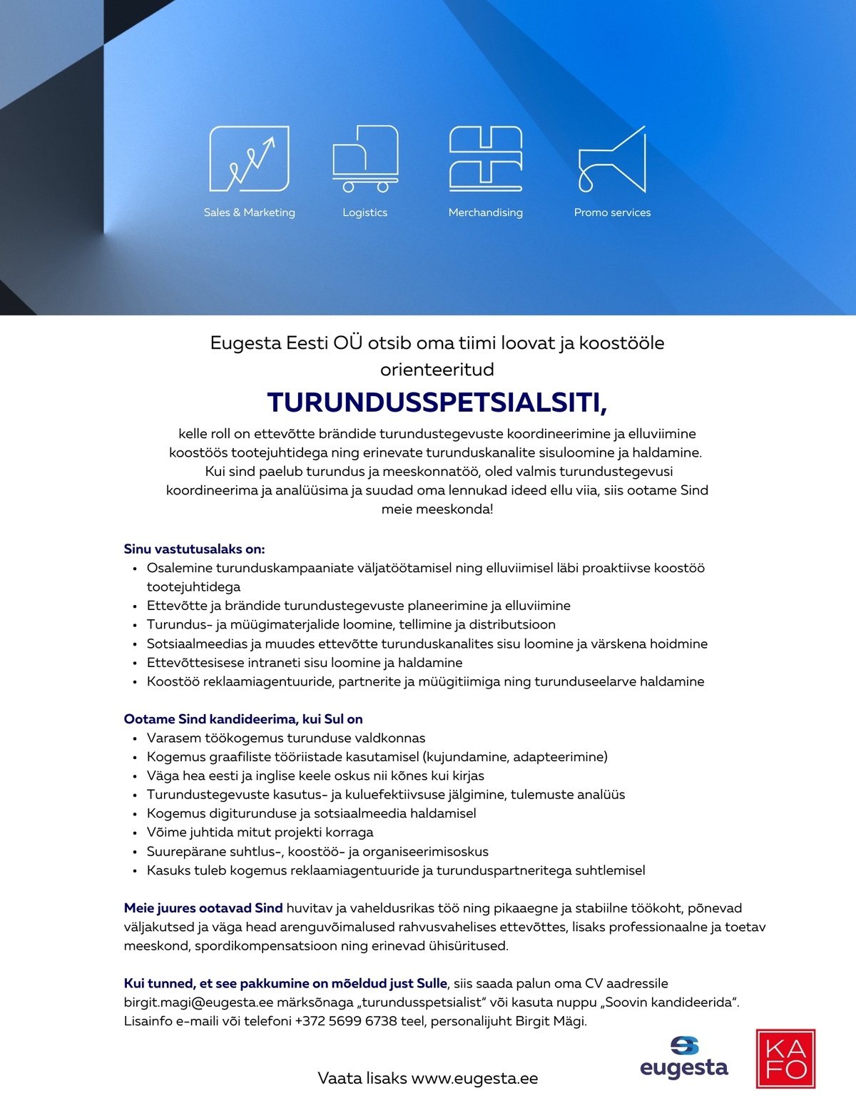 Eugesta Eesti OÜ Turundusspetsialist