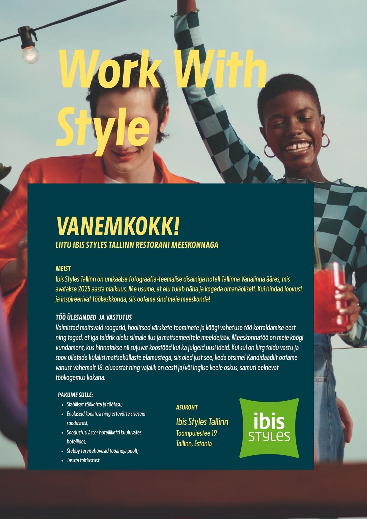 Duco Styles OÜ VANEMKOKK! - liitu ibis Styles Tallinn meeskonnaga!