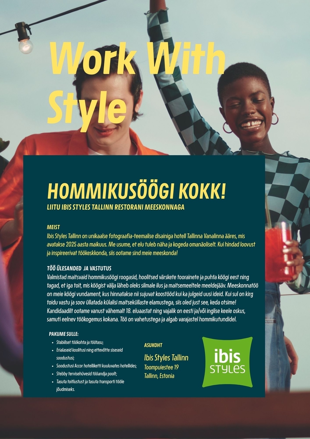 Duco Styles OÜ HOMMIKUSÖÖGI KOKK! - liitu ibis Styles Tallinn meeskonnaga!