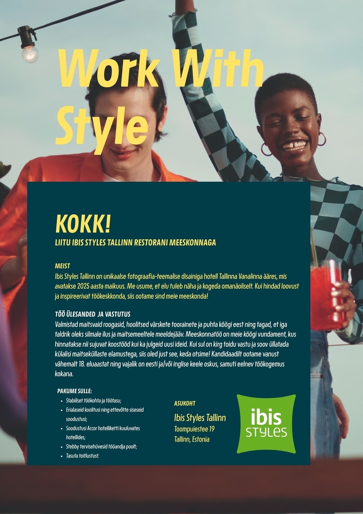 Duco Styles OÜ KOKK! - liitu ibis Styles Tallinn meeskonnaga!