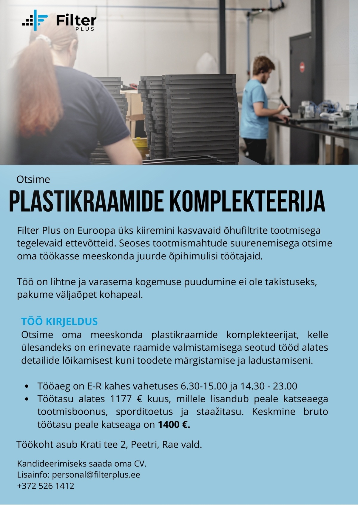 Filter Plus OÜ Tootmistööline