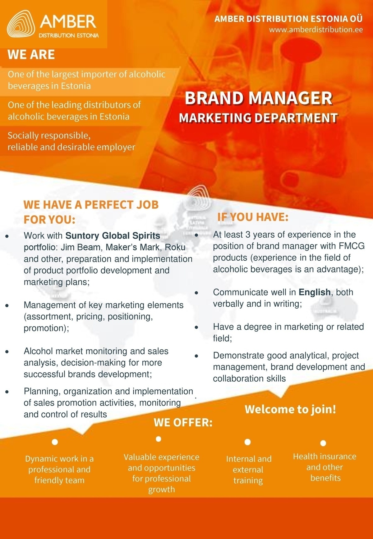 Amber Distribution Estonia OÜ Brand Manager