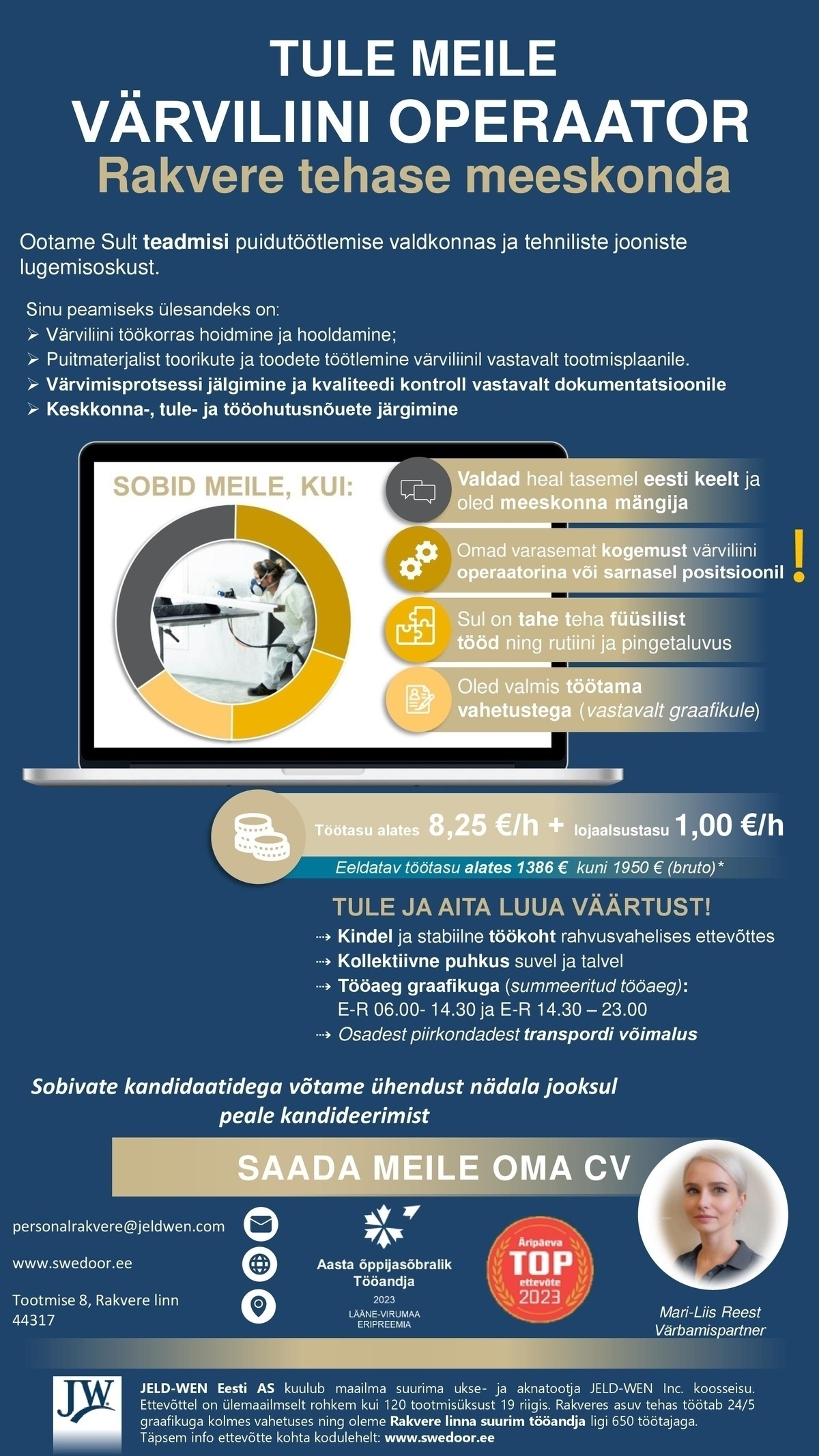 JELD-WEN EESTI AS Värviliini operaator (Rakvere Tehasesse)