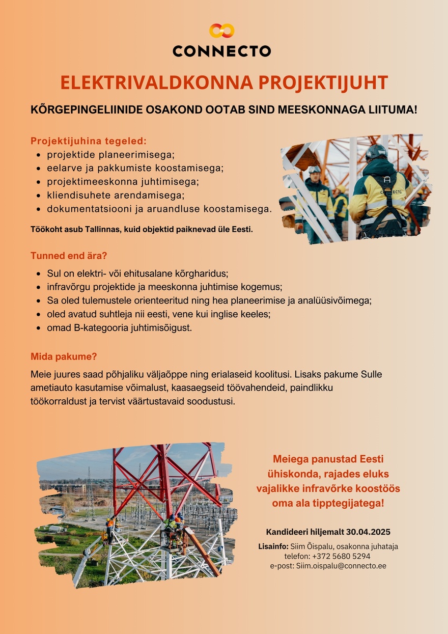 Connecto Elektrivaldkonna projektijuht