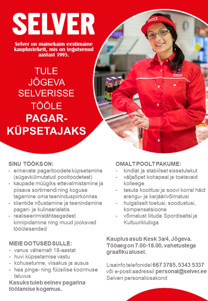 Selver Pagar-küpsetaja Jõgeva Selveris
