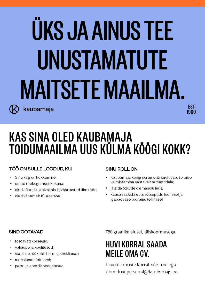 Kaubamaja Külma köögi kokk