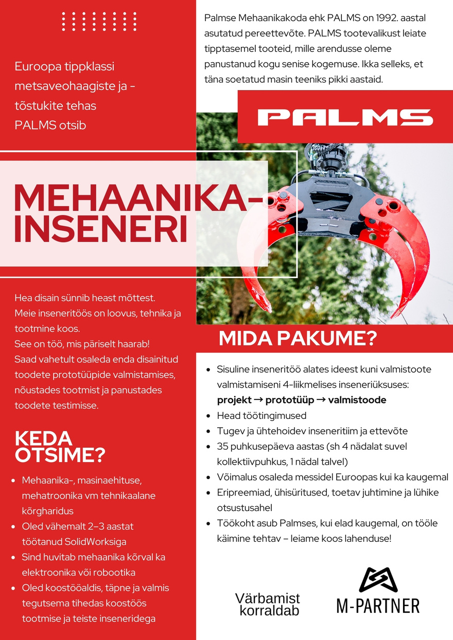 M-Partner HR Mehaanikainsener