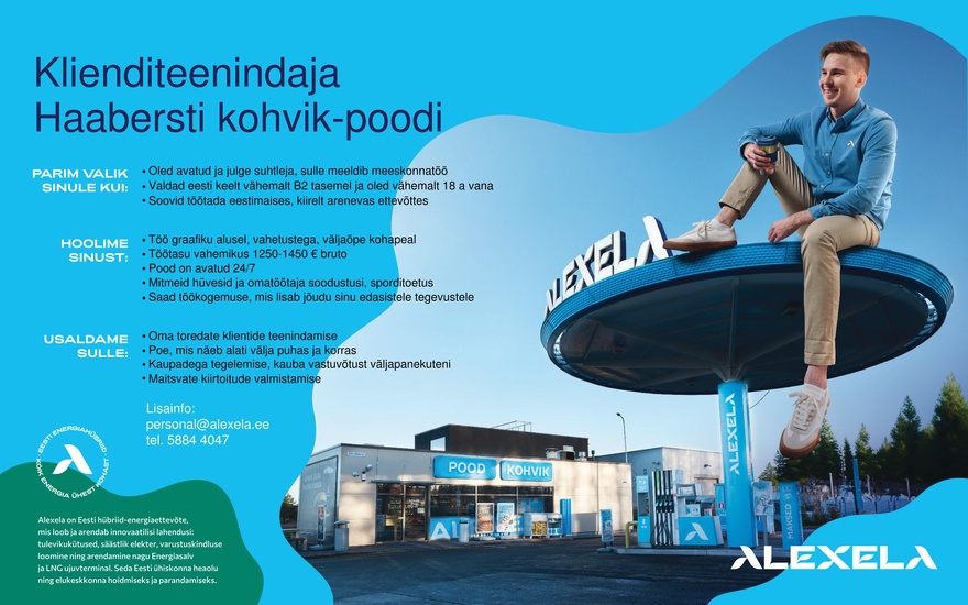 AS Alexela Klienditeenindaja Haabersti kohvik-poodi
