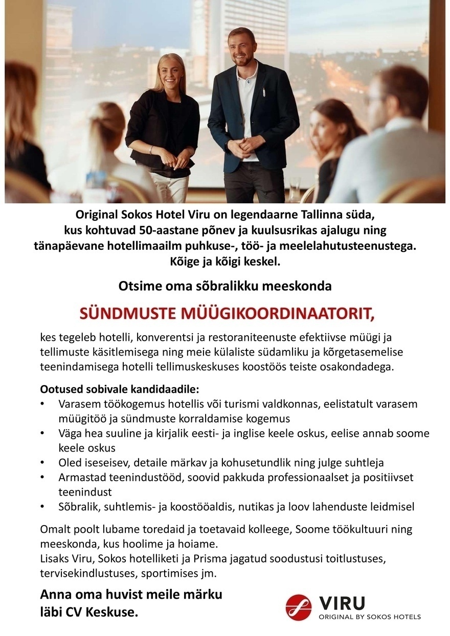 Sokotel AS SÜNDMUSTE MÜÜGIKOORDINAATOR