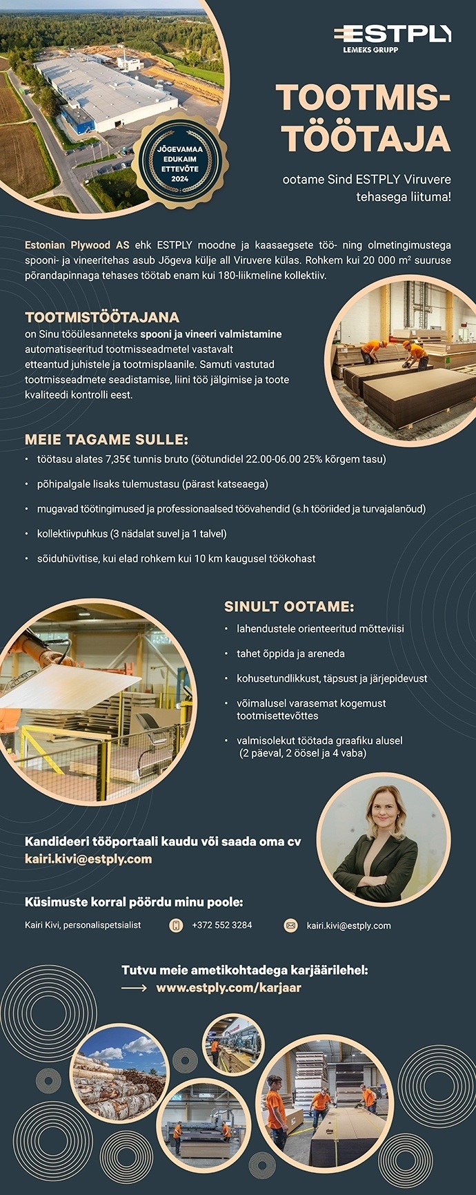 ESTONIAN PLYWOOD AS Tootmistööline